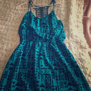 Teal Aztec dress